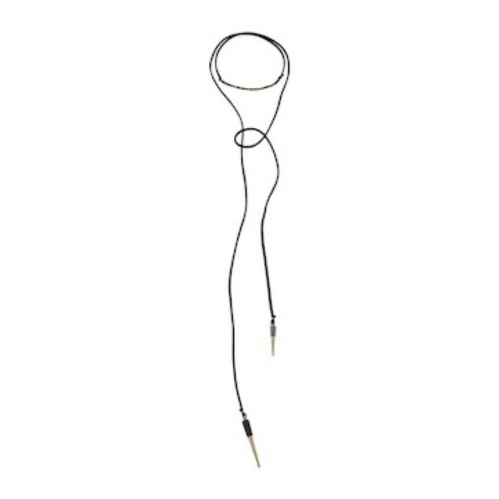 Canvas Beaded Suede Wrap Necklace GREY
